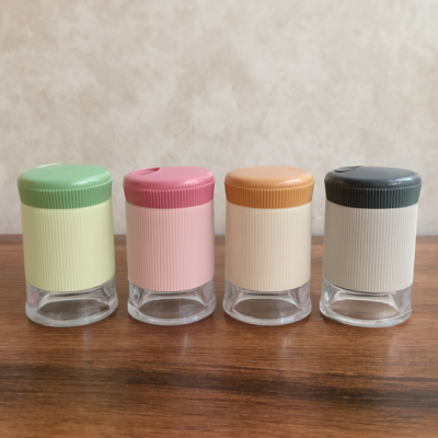 Plastic Salt and Pepper Shaker Set with Glass Bottom (Pack of 2)