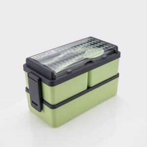 Leak-Proof Lunch Box with Spoon & Fork – 3 Compartment Tiffin Box