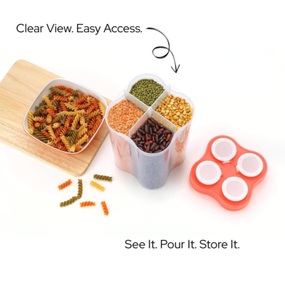 4 Section Airtight Food Storage Container (2500 ML)