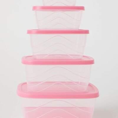 Transparent Food Storage Containers (5 Pcs)