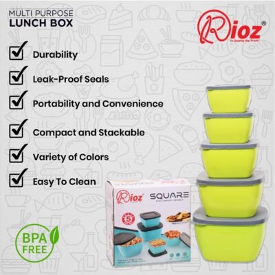 Microwave Safe Food Storage Bowls with Lids (5 Pcs)
