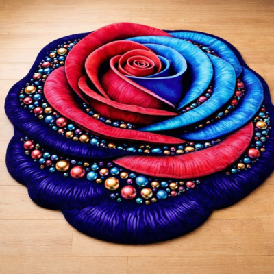 Floral 3D Printed Door Mat – Anti-Slip Washable Floor Mat for Entrance, Kitchen & Bathroom