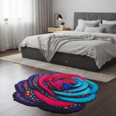Floral 3D Printed Door Mat – Anti-Slip Washable Floor Mat for Entrance, Kitchen & Bathroom