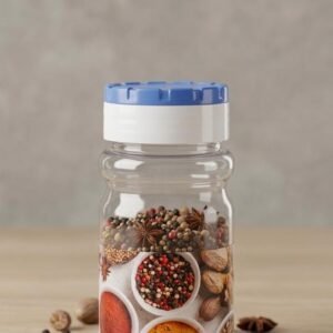 Premium Textured Spice Shaker Set – Multi-Pattern Masala Jars with Dual Flip-Top Lids for Kitchen & Dining (Blue, Yellow & Mint)(2 Piece Set)